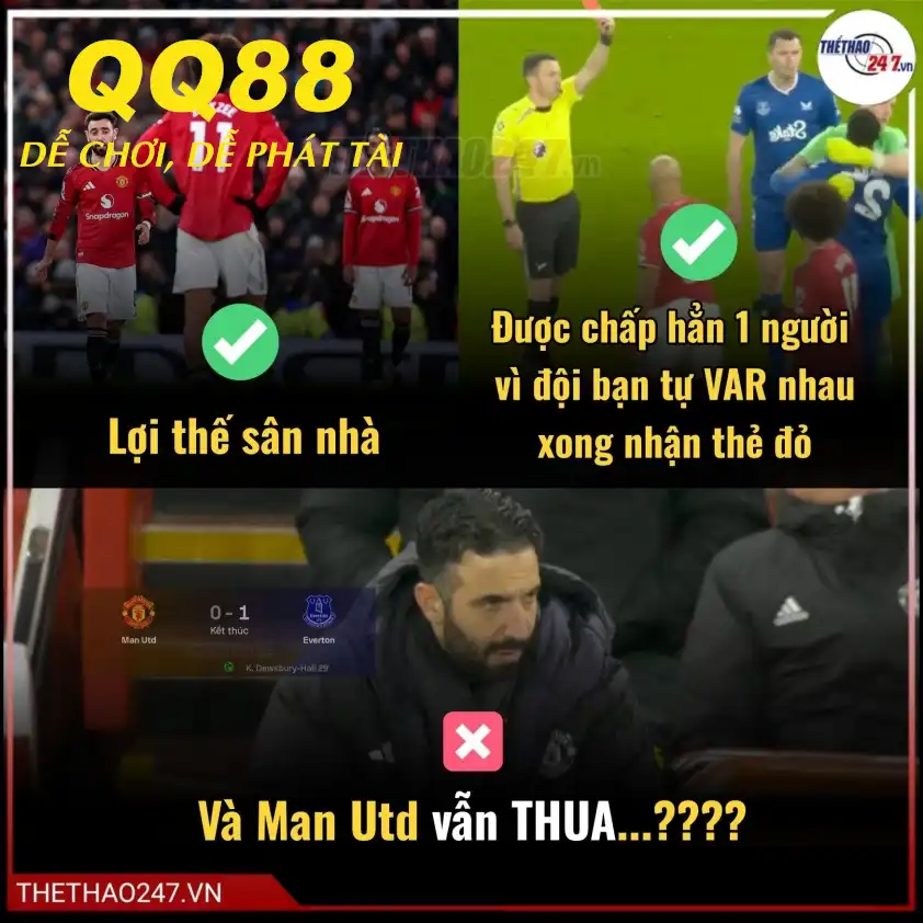 MU thua 0-1 trước Everton dù thi đấu hơn người gần như toàn trận MU thua 0-1 trước Everton dù thi đấu hơn người gần như toàn trận